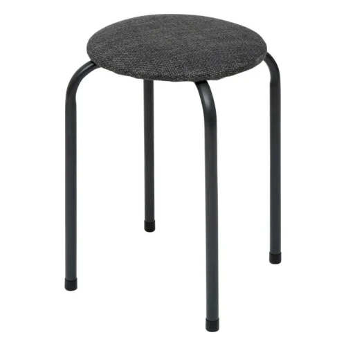 Taboret tapicerowany do kuchni, szary - 5five
