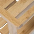 Drewniany taboret z półką z bambusa, naturalny - 5five