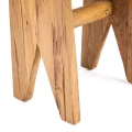 Drewniany taboret z odzyskanego drewna teak Siku - Bazar Bizar