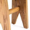 Drewniany taboret z odzyskanego drewna teak Siku - Bazar Bizar