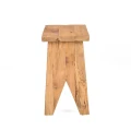 Drewniany taboret z odzyskanego drewna teak Siku - Bazar Bizar