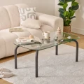 Stolik kawowy owalny szklany Hecate Black 110x60 - Atmosphera