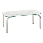 Stolik kawowy owalny szklany Hecate Silver 110x60 - Atmosphera