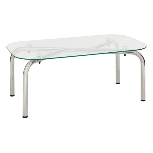 Stolik kawowy owalny szklany Hecate Silver 110x60 - Atmosphera