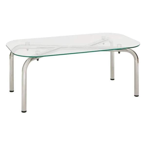Stolik kawowy owalny szklany Hecate Silver 110x60 - Atmosphera