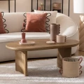 Stolik kawowy owalny z drewna akacjowego 110x60 - Atmosphera