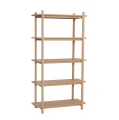 Prosty regał z litego dębu i forniru dębowego 80x39x150 cm Epoch Natural - Hubsch