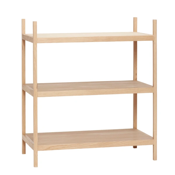 Minimalistyczny regał z dębu i forniru dębowego Library 80x45x90 cm - Hubsch