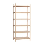 Minimalistyczny regał z dębu i forniru dębowego Library 80x45x190 cm - Hubsch
