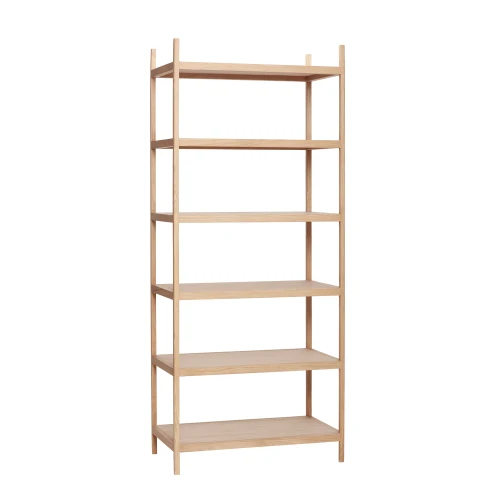 Minimalistyczny regał z dębu i forniru dębowego Library 80x45x190 cm - Hubsch