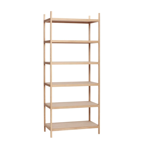 Minimalistyczny regał z dębu i forniru dębowego Library 80x45x190 cm - Hubsch