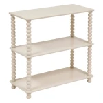 Regał niski otwarty z MDF i drewna sosnowego 75x34x75 cm, ivory - Atmosphera