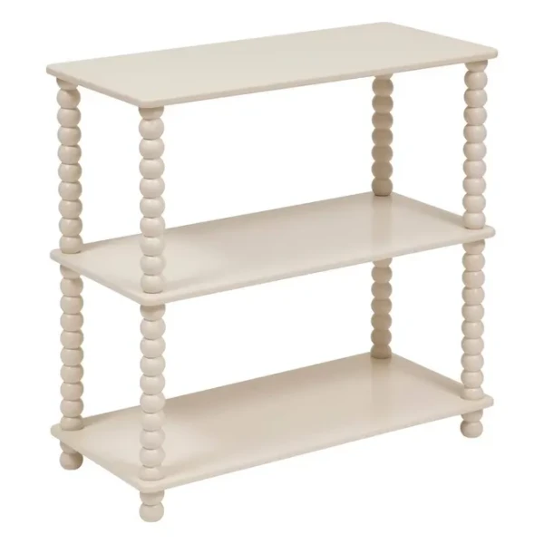 Regał niski otwarty z MDF i drewna sosnowego 75x34x75 cm, ivory - Atmosphera