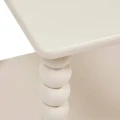 Stolik boczny kwadratowy z toczonymi nogami 40x40x45 cm MDF i drewno sosnowe, ivory - Atmosphera