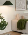 Abażur stożkowy do lampy stojącej i stołowej boucle Iris 45, Moss zielony - Globen Lighting