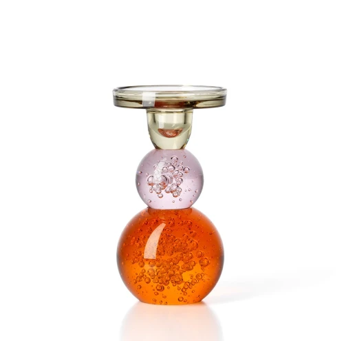 Świecznik szklany Bubble Jewel - Bazar Bizar