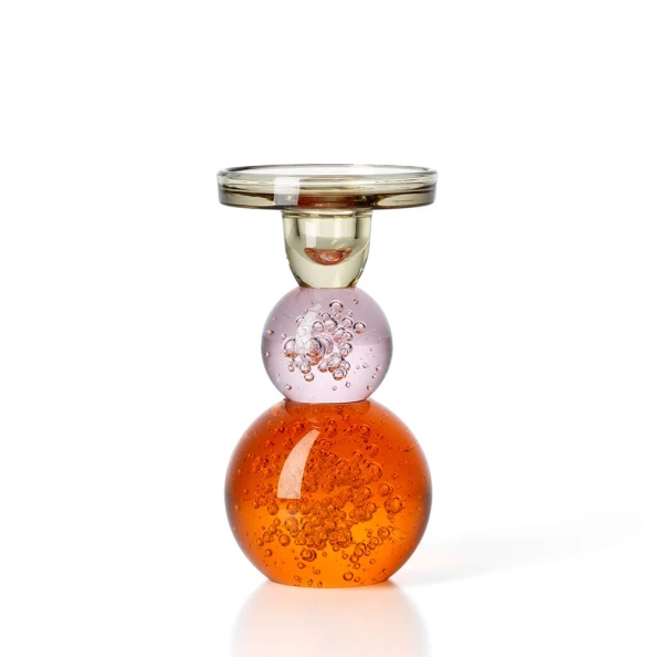 Świecznik szklany Bubble Jewel - Bazar Bizar