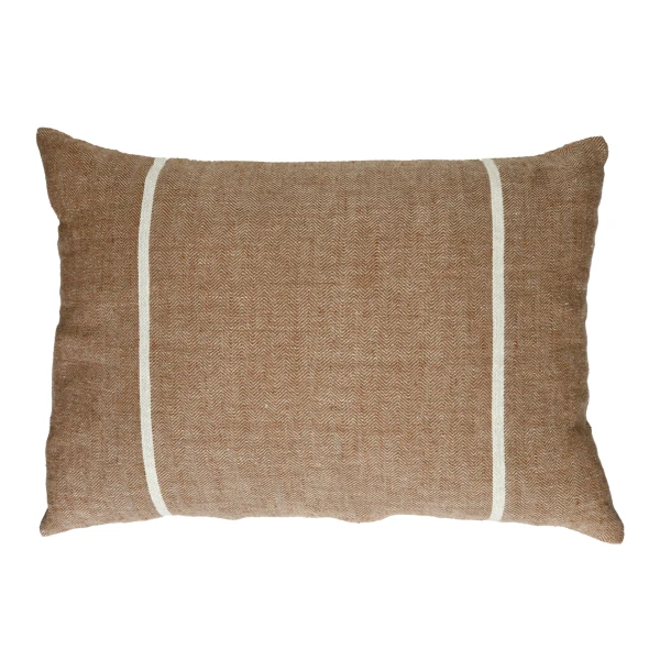 Poduszka dekoracyjna lniana Brunello 60x40, camel - Pomax