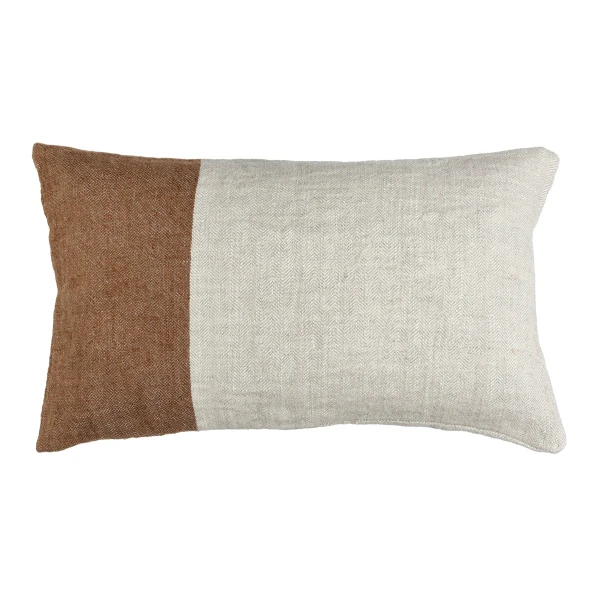 Poduszka dekoracyjna lniana Brunello 50x30, camel naturalny - Pomax