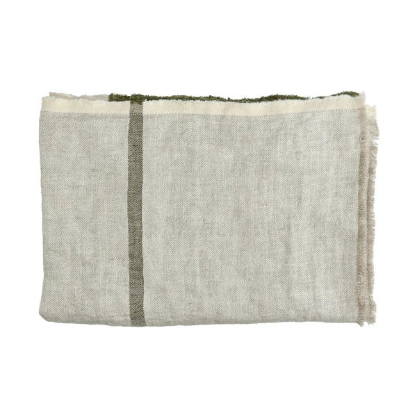 Pled lniany 170x130 Brunello, zielony naturalny - Pomax