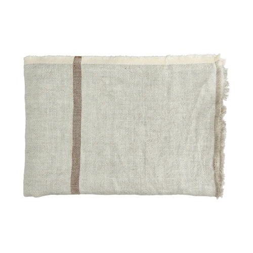 Pled lniany 170x130 Brunello, camel naturalny - Pomax