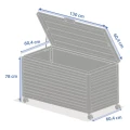 Skrzynia ogrodowa metalowa 510L, Edenio 130x60x78, szara - Hesperide