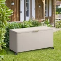 Skrzynia ogrodowa metalowa 670L, Edenio 141x72x78, beżowa - Hesperide