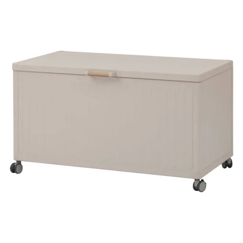 Skrzynia ogrodowa metalowa 670L, Edenio 141x72x78, beżowa - Hesperide