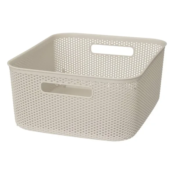Kosz na półkę ażurowy 34x28x14, beżowy - 5five