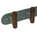 Wieszak na ścianę z drewnianymi końcówkami 40 cm, zielony - 5five