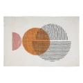 Chodniczek ze sztucznego futra z geometrycznym wzorem kół 90×60 cm - Atmosphera
