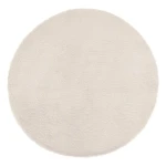 Miękki okrągły dywanik z efektem futra 80 cm, kremowy - Atmosphera