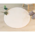 Miękki okrągły dywanik z efektem futra 80 cm, kremowy - Atmosphera