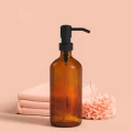 Dozownik do mydła szklany 450 ml, brązowy - 5five