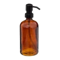 Dozownik do mydła szklany 450 ml, brązowy - 5five
