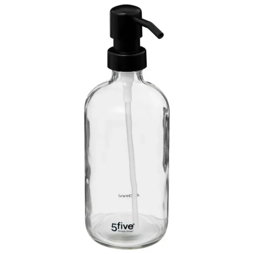 Dozownik do mydła szklany 450 ml, transparentny - 5five