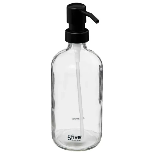 Dozownik do mydła szklany 450 ml, transparentny - 5five