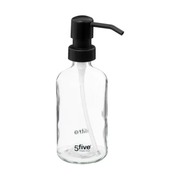 Dozownik do mydła szklany 250 ml, transparentny - 5five