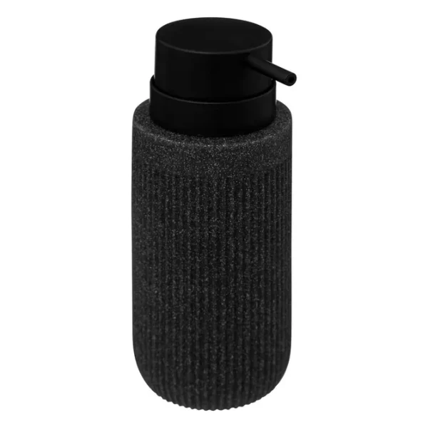 Dozownik do mydła z rowkowanym motywem z żywicy 310 ml, szary - 5five