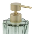 Szklany dozownik do mydła z wypukłym wzorem 300 ml, zielony - 5five