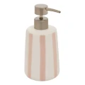 Dozownik do mydła ceramiczny w paski Strio 400 ml, różowy - 5five