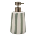 Dozownik do mydła ceramiczny w paski Strio 400 ml, zielony - 5five