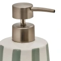 Dozownik do mydła ceramiczny w paski Strio 400 ml, zielony - 5five