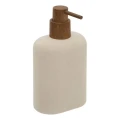 Dozownik do mydła o obłej prostokątnej formie Argileo 350 ml, beżowy - 5five