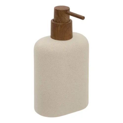 Dozownik do mydła o obłej prostokątnej formie Argileo 350 ml, beżowy - 5five