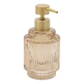 Dozownik do mydła szklany ryflowany Solis 300 ml, amber - 5five