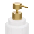 Dozownik do mydła szklany ryflowany Solis 300 ml, transparentny - 5five
