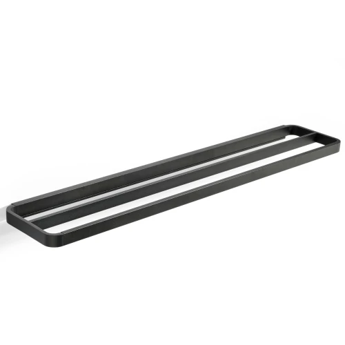 Wieszak na ręczniki podwójny Rim 70 cm, czarny - Zone Denmark