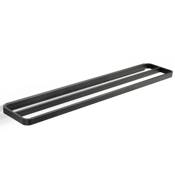 Wieszak na ręczniki podwójny Rim 70 cm, czarny - Zone Denmark