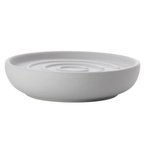 Porcelanowa mydelniczka okrągła Nova, Soft Grey szara - Zone Denmark